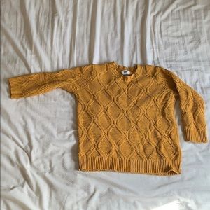 Mustard Yellow Cable Knit Sweater